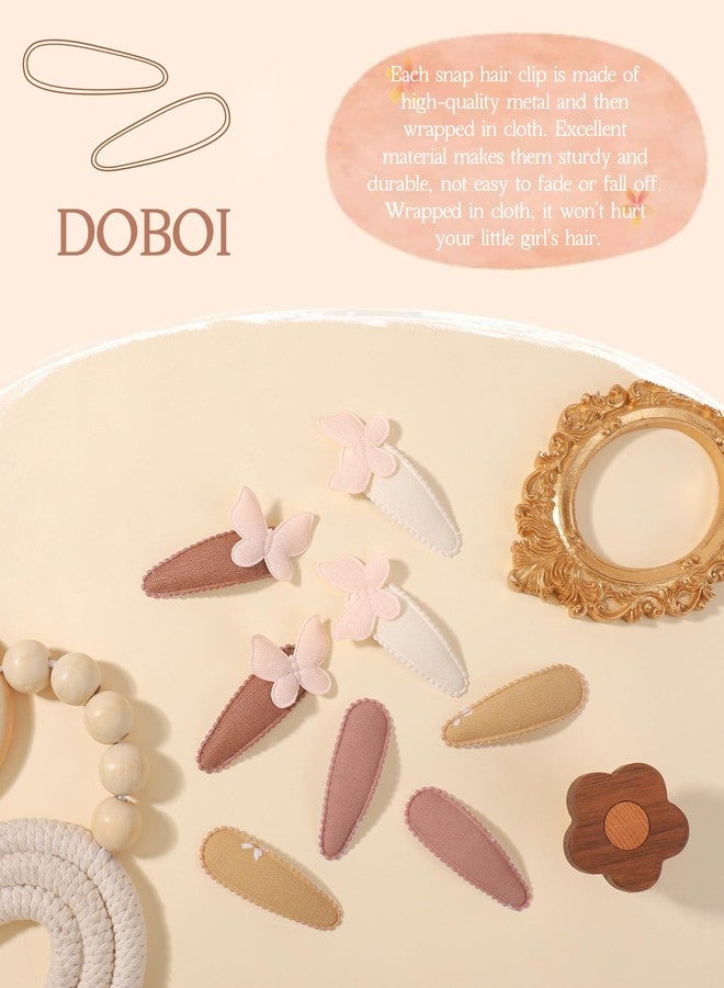 doboi 20Pcs Toddler Hair Clips Baby Girl Hair Bows Clips Floral Print Non Slip Wrapped Snap Hairpins Butterfly Clips for Hair Barrettes Hair Accessories for Baby Toddler Girls Kids - Image 3